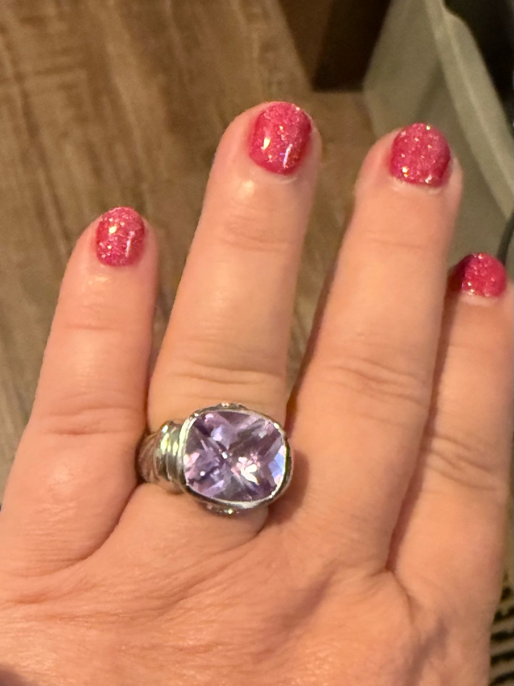 Sterling Silver Ring with Lavender Gemstone